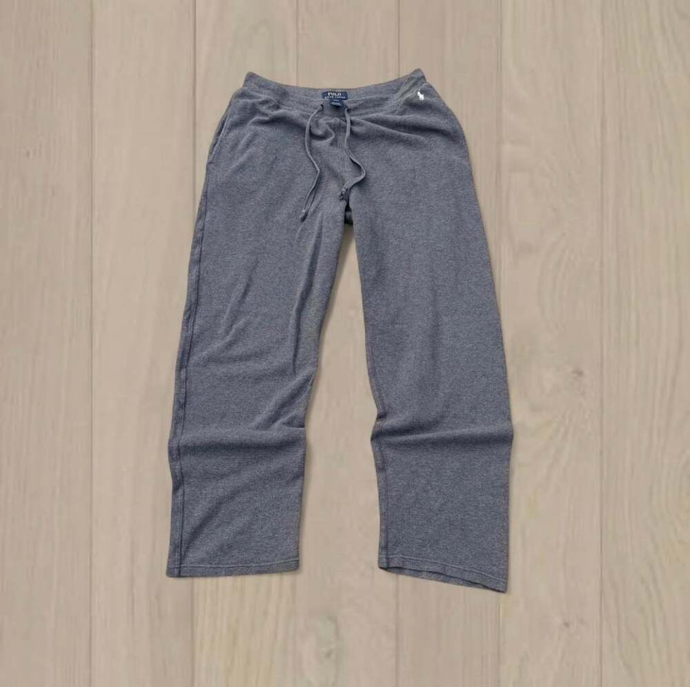 Polo Ralph Lauren Gray Waffle Knit Drawstring Lounge Pants Size L